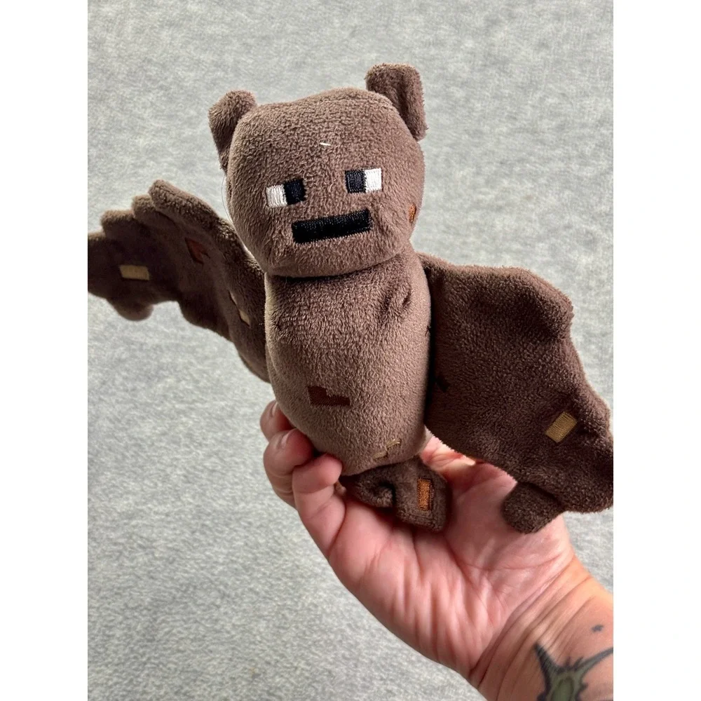 Minecraft Bat Plush 7 Inch Brown Pixelated Mob Toy Mojang 2014 Collectible‎